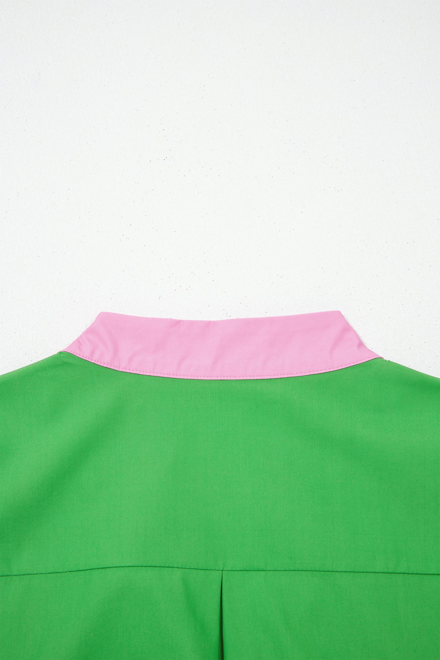 Bright Green Color Block Detail Split Neck Short Puff Sleeve Ruffle Hem Mini Dress