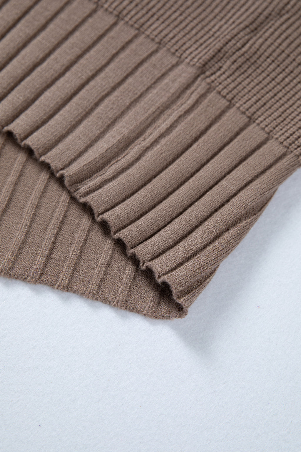 Goat Mixed Texture Knit Button V Neck Sweater Cardigan