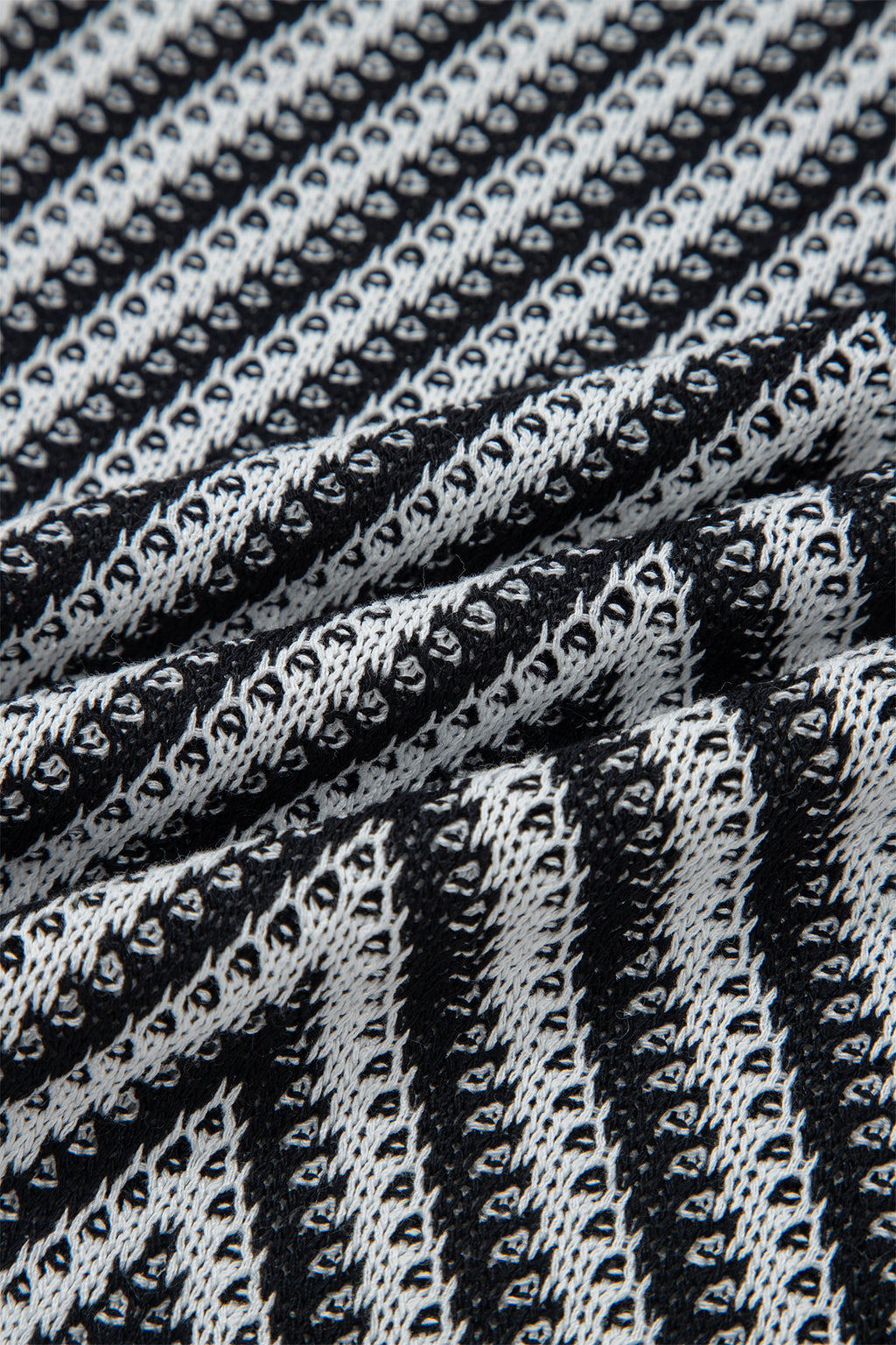 Black Contrast Chevron Knit V Neck Sweater Vest