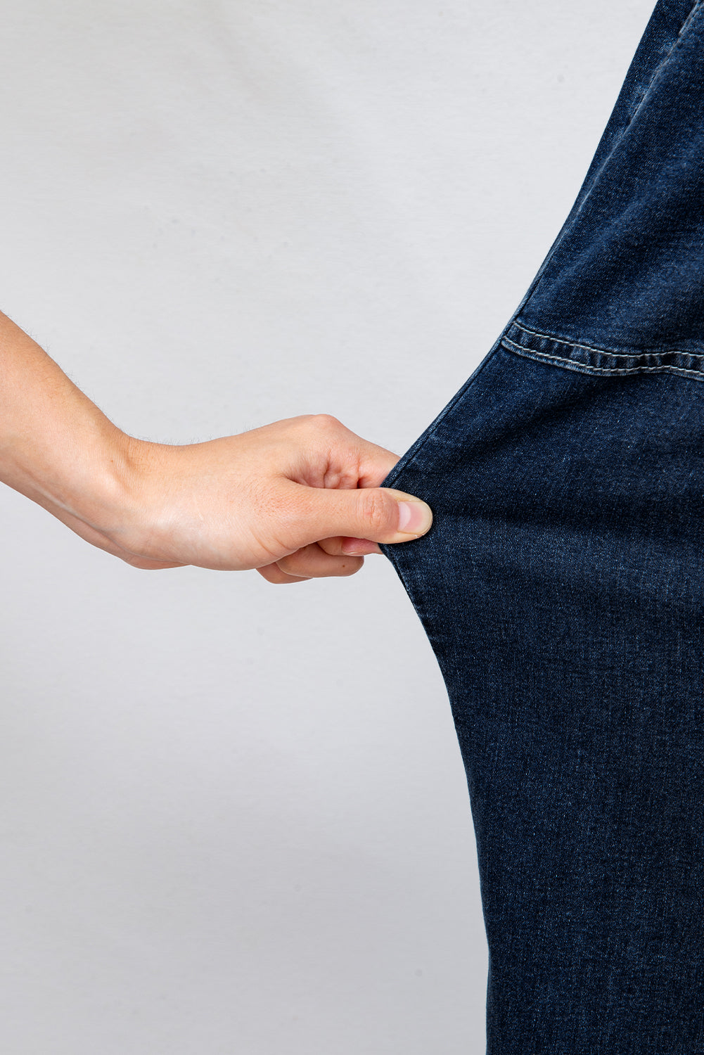 Dirty blue Plus Size Elastic Waist Ruffled Wide Leg Denim Pants