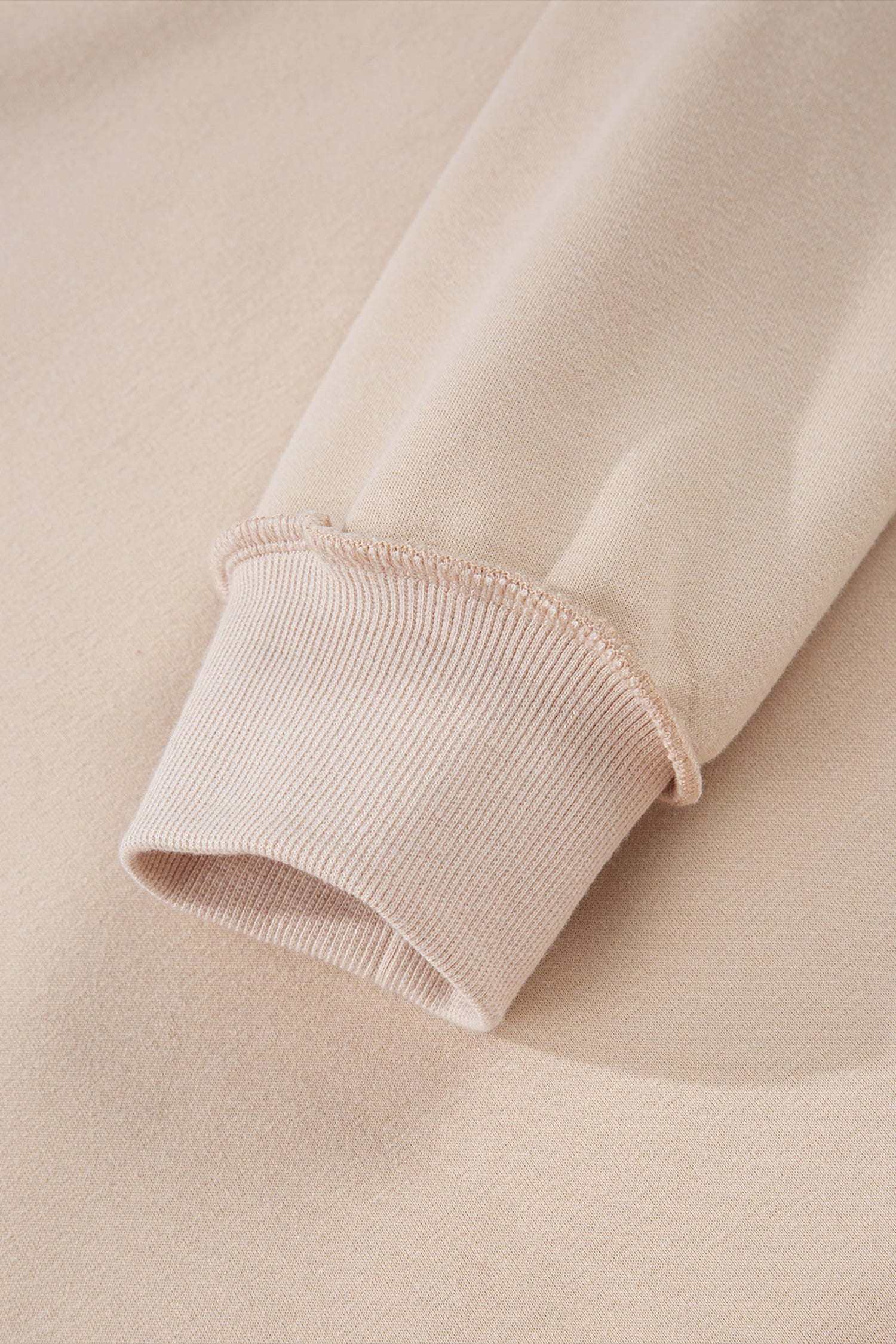 Apricot Oversize Drop Shoulder Reversible Mock Neck Sweatshirt